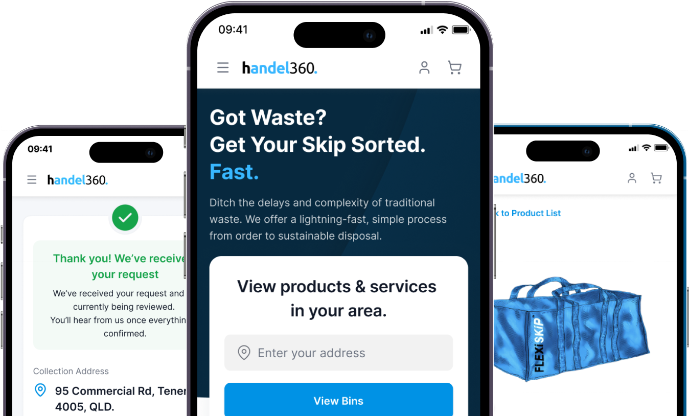 Handel app mockups